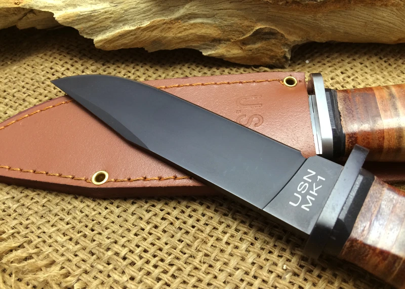 Новейший охотничий KA BAR OLEAN NY USN MK1 фиксированный нож 7CR17Mov Лезвие сталь + кожаная