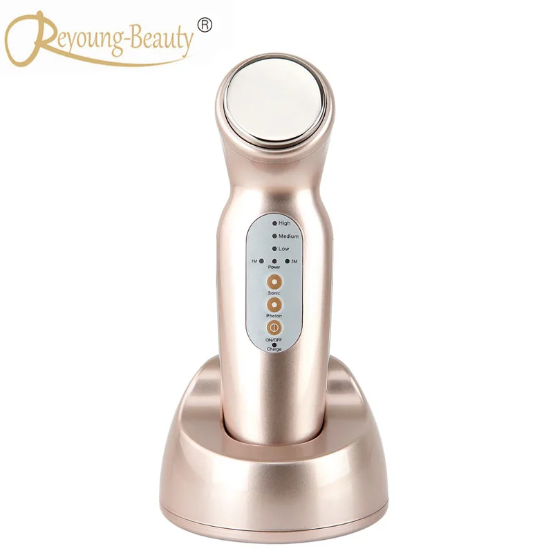 

Head Replaceable Ultrasonic 3 Color Led Photon Rejuvenation Face Body Skin Firming Cleaning Wrinkle Treatment Beauty Massager