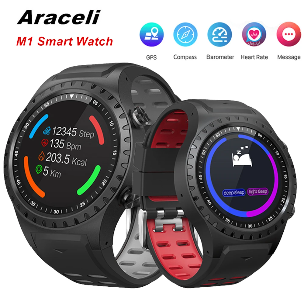 

M1 Smart Watch Support SIM Bluetooth Phone Call GPS Smartwatch Phone Men Women IP67 Heart Rate Monitor Clock M1 Smart Watch