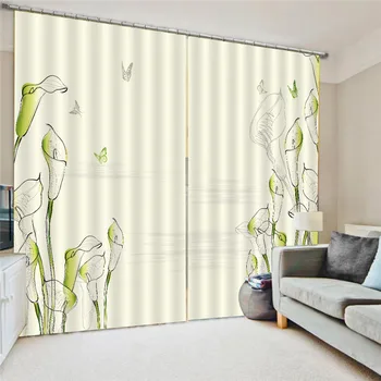 

Curtains Watercolor for Bedroom Decor Window Treatment Drapes Printing Blockout Photo Fabric Oct25