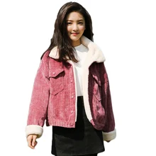 Женская Базовая куртка модная короткая зимняя куртка женская утолщенная теплая хлопковая куртка женская однобортная Куртка из овчины пальто