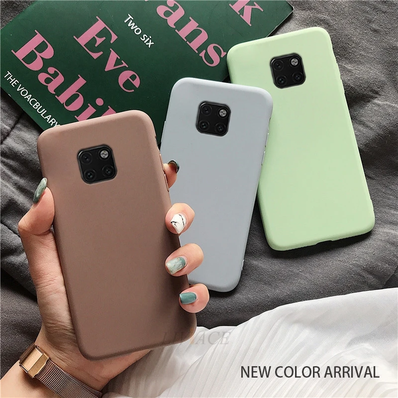 matte silicone phone case on for huawei mate 10 lite 20 lite mate20 mate10 lite 9 pro mate 30 candy color soft tpu back cover