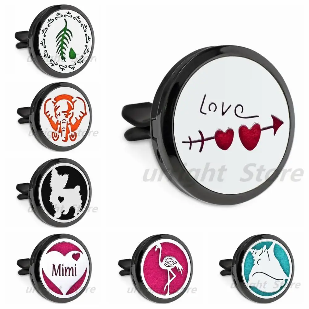 

Lovely Dog Love heart Diffuser locket Car vent clip Aroma Essential Oil perfume locket Magnet Car air conditioner clip 10Pads