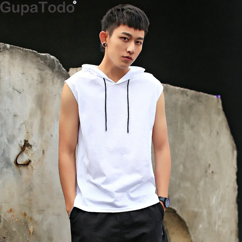 

GupaTodo 2019 New Cotton Casual vest men's sleeveless vest men's bodybuilding clothing sweatshirt fitness running vest