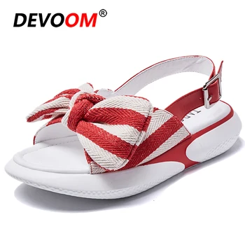 

Red Butterfly-knot Women’s Sandals Fashion Breath Sandalen Dames Comfrot Women Shoes Sandals Women Platform Sandals Wedges 35-39