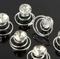 12pcs/Lot Wedding Bridal Crystal Faux Pearl Flower Hair Pins Twists Coils Swirl Spiral Hairpins Headwear