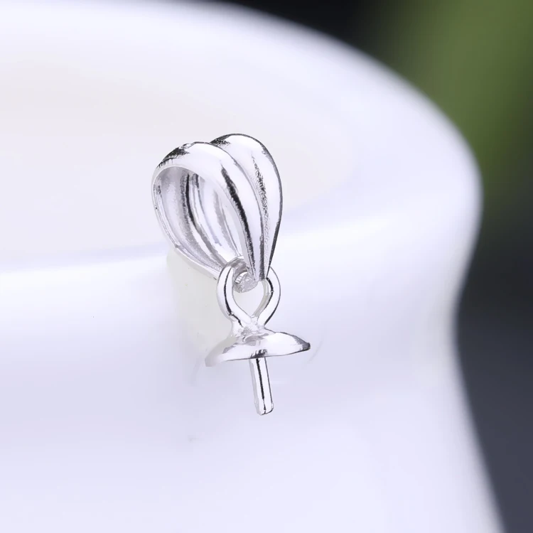 Серебро 925 Для женщин подвеска 7-12 мм жемчуг или круглый шарик Маунт Semi подвеска Fine Jewelry установка