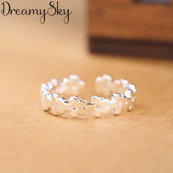 

Trendy Bohemian 925 Sterling Silver Flower Rings For Women Wedding Statement Jewelry Vintage Antique Rings Joyas De Plata