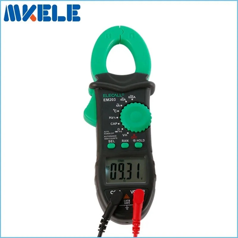 

EM203 4000 Count AC/DC Voltage Current Digital Clamp Meter with Resistance Capacitance Frequency Temperature Measurment