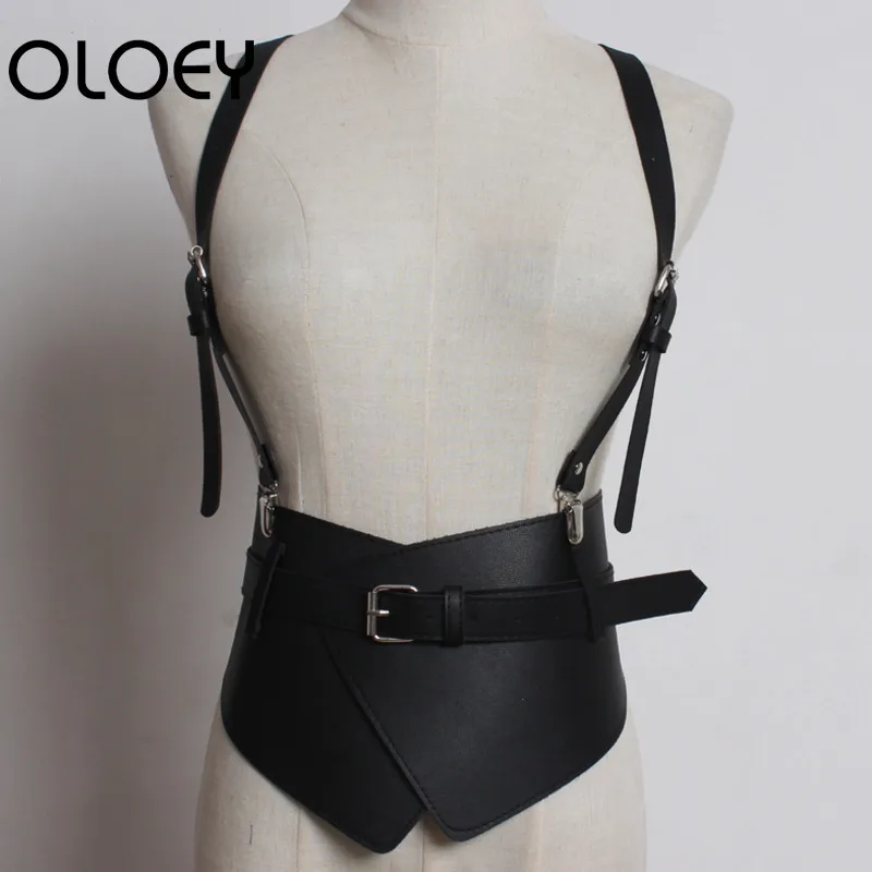 OLOEY2018 New Autumn Winter Solid Color PU Leather Knot Bandage
