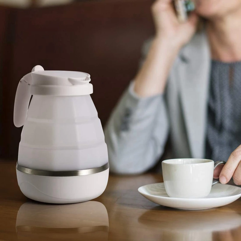 

Foldable Electric Kettle Durable Silicone Compact Size 850W Travel Camping Water Boiler Electric Appliances Us Plug