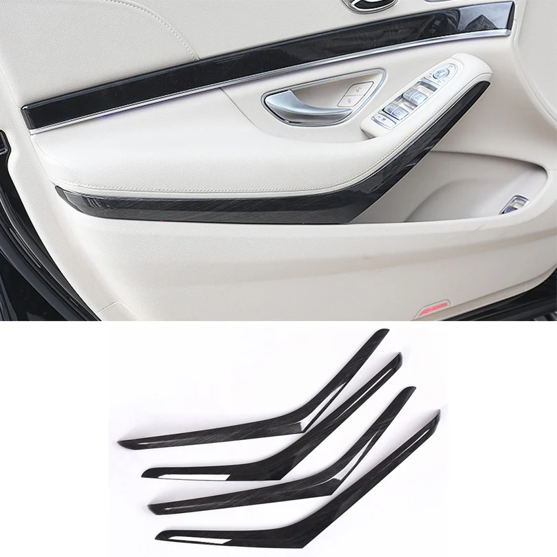 4pcs Car Styling Abs Dark Wood Grain Interior Door Decotation
