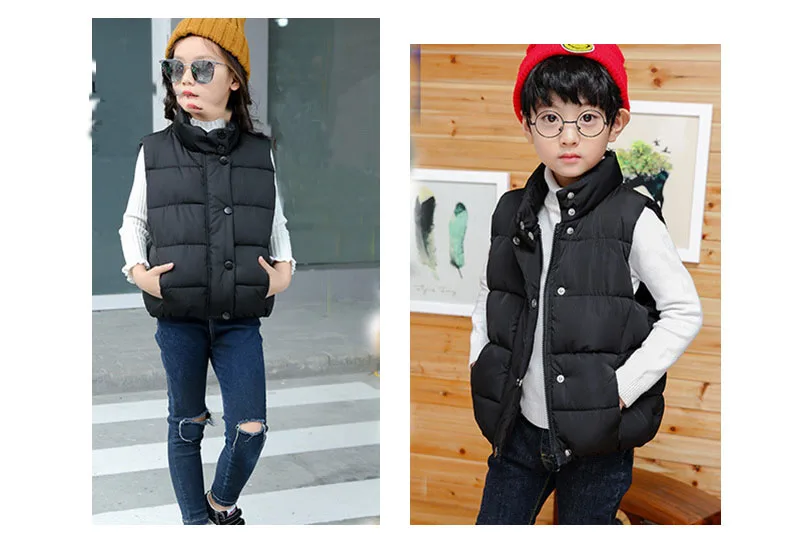 little big girls vest winter autumn padded teenage boys vests and waistcoats kids black green pink teenagers children clothing (23)