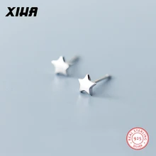 Простые 925 пробы Серьги-гвоздики с Серебряной звездой для женщин, корейские минималистичные милые маленькие крошечные серьги для маленькой девушки, дети, ребенок
