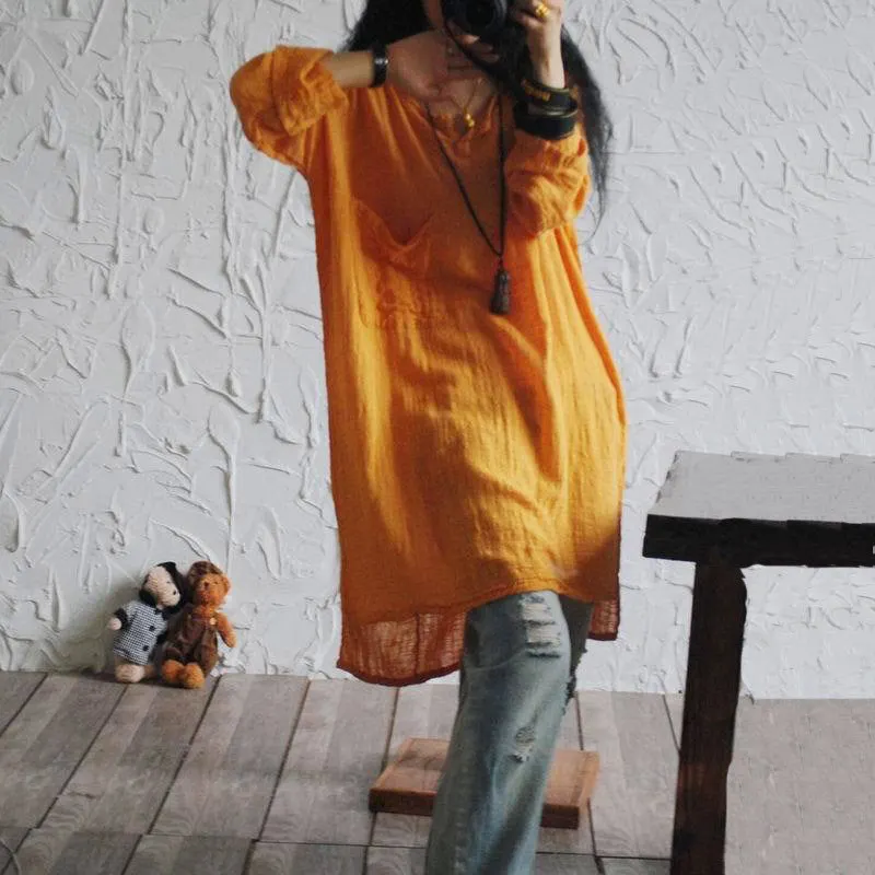 Блузка женская хлопково Льняная свободного покроя с длинным рукавом|linen blouse|cotton
