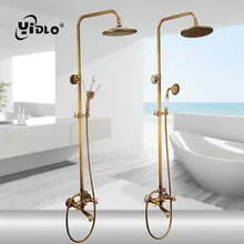 YiDLon Shower Faucets Antique Finish Bathroom Faucet Brass Bath Rainfall With Spray Shower Head Europe Faucet Bath Shower Set YiDLon Shower Faucets Antique Finish Bathroom Faucet Brass Bath Rainfall With Spray Shower Head Europe Faucet Bath Shower Set