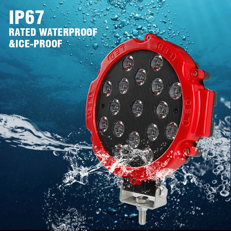 

2 PCS HIGH POWER 7" 51W LED WORK LIGHT WORKING SPOT/FLOOD DRIVING LIGHT BAR FOR OFF ROAD UTE 12V 24V 4x4 4WD BOAT SUV TRUCK JEEP