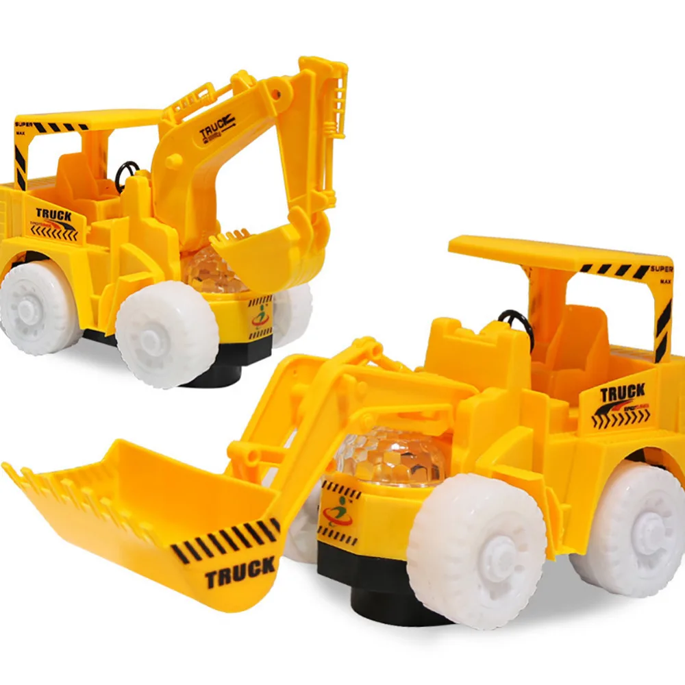 Omni Direction Toy Excavator Bulldozer With Shinning Lighting Wheel