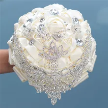 Слоновая кость цвет для пожилых свадеб роскошный бриллиант жемчуг Декоративный букет Искусственные букеты невесты в различных стилях