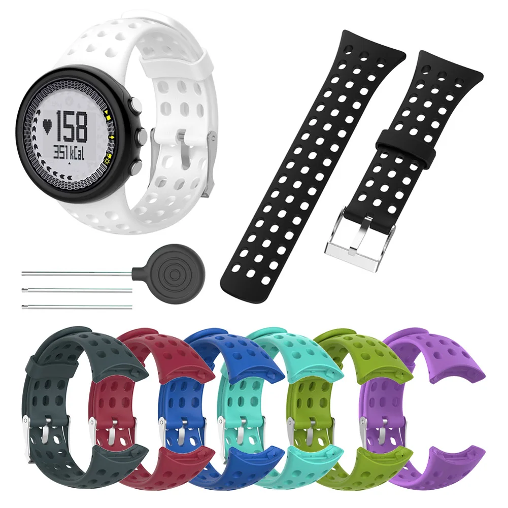 

HOT 1 Pcs Men Replacement Silicone Watch Band Strap Compatible SUUNTO M1 M2 M4 M5 M Series Drop shipping