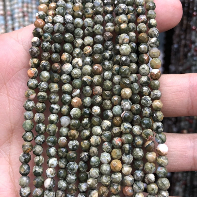 100% натуральный Rhyolite бисер Kambaba камень граненый 4 мм 6 8 10 12 свободные бусины