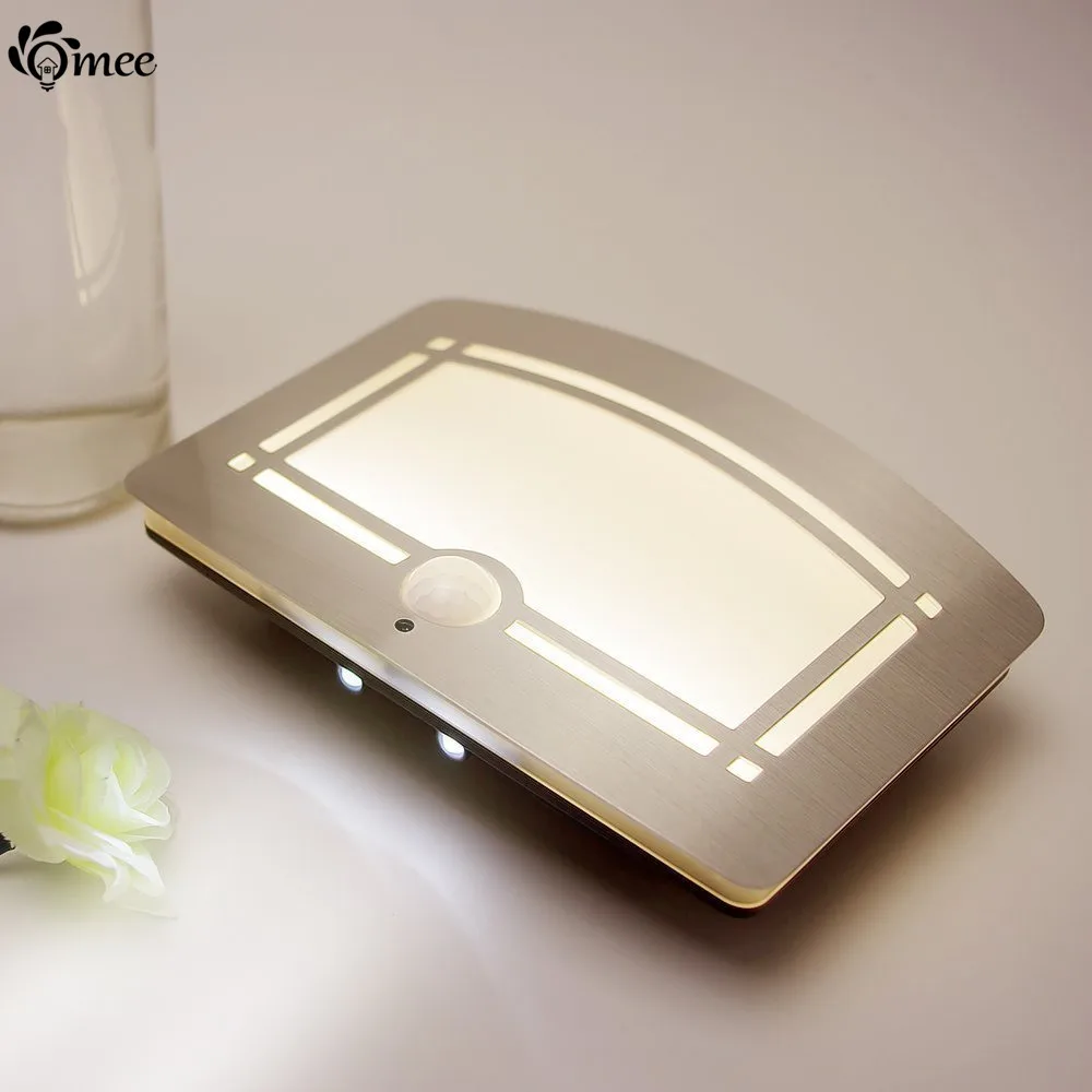 ABS Wall Light Sensor Control Battery Night Light Novelty Square Bedroom lamp For Home Stair Baby Gift Romantic Wall Lights