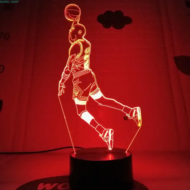 LED Night Light Michael Jordan Figure Decor USB Touch Sensor Children