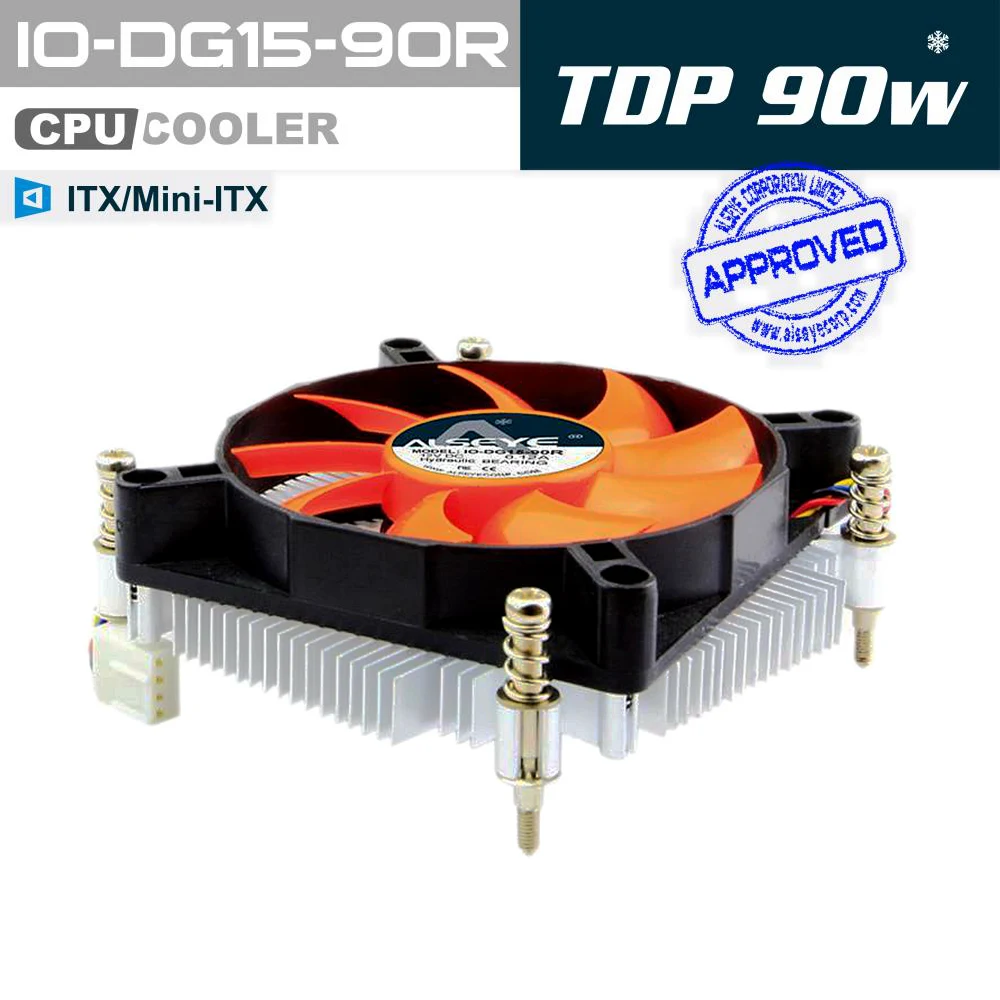 ALSEYE Mini ITX/OPS CPU Cooler TDP 90W 4pin 1100 3500 RPM cpu fan