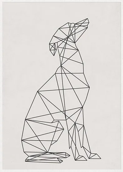 

animal dog art Minimal Greyhound Poster, Wall Art Print Canvas Minimalist Home Decor, Frames Not included