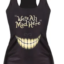 Женщины мы все сумасшедшие здесь печати фитнес жилет бесшовное для тренировки Лето Аэробика стрейч майка хип хоп волокно мягкий