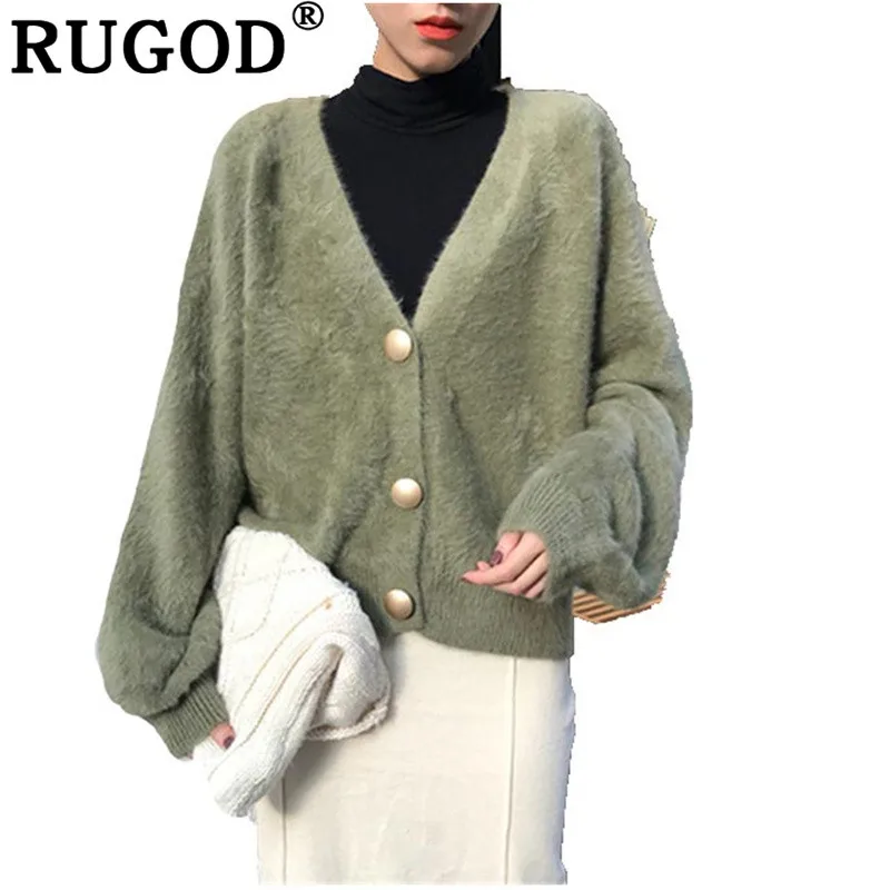 

RUGOD Vintage Solid Women Cardigans Fashion Casual Women Sweater Knitted Slim Elegant Women Tops jersey mujer invierno 2018