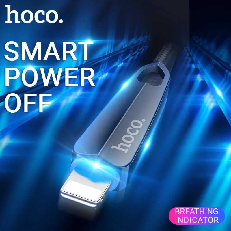

hoco cable for Apple Lightning to usb a fast charging data transfer smart power off usb for iphone ipad charger cell phone wire