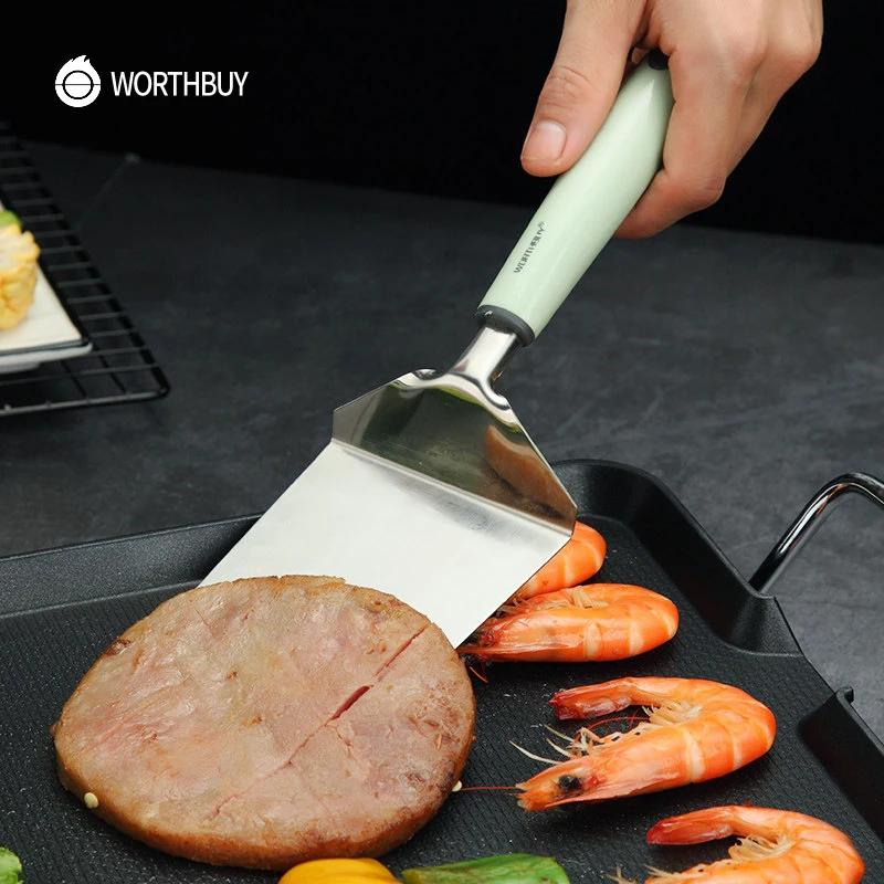 WORTHBUY кухонная лопатка для торта из нержавеющей стали с пластиковой ручкой кухонная утварь для готовки шпатель для барбекю Кухонные Принадлежности