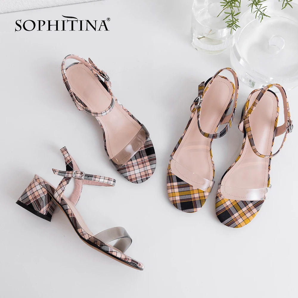 SOPHITINA яркие Босоножки на каблуке высокое качество ручная работа модная женская