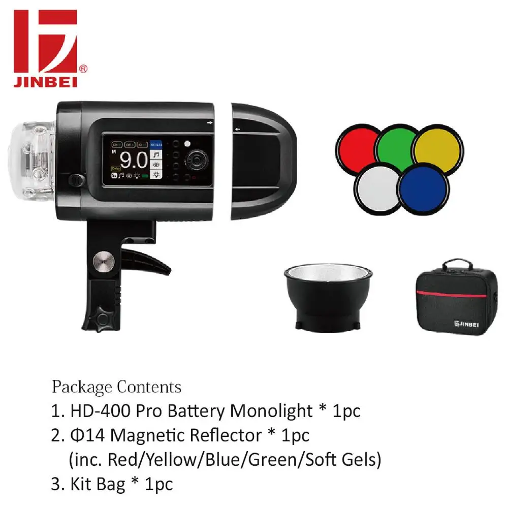 JINBEI стробоскоп в комплекте батарея 400 Вт вспышка HSS TTL местоположение съемка с
