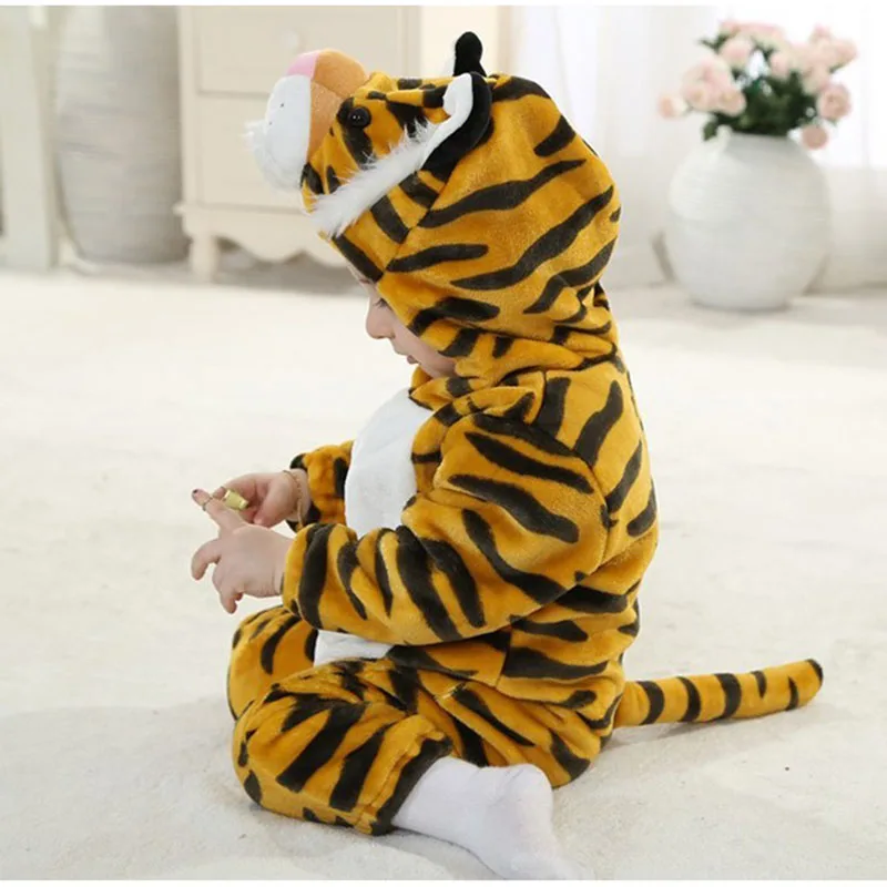 Cartoon Animals Tiger Soft Warm Jumpsuit Pajamas Baby Girls Kids Boys Night Sleepwear Pajamas Cartoon Animals Tiger Soft Warm Jumpsuit Pajamas Baby Girls Kids Boys Night Sleepwear Pajamas