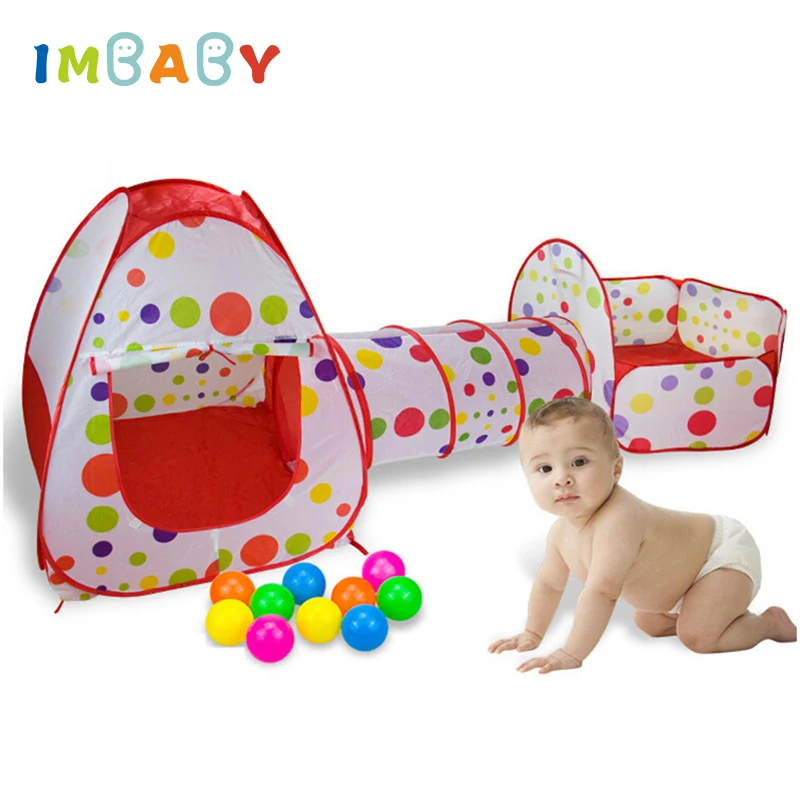 IMBABY 3 в 1 Игровая палатка Детские игрушки мяч бассейн для детей Детские океанские Шары складной бассейн детская игровая палатка манеж туннель игровой домик