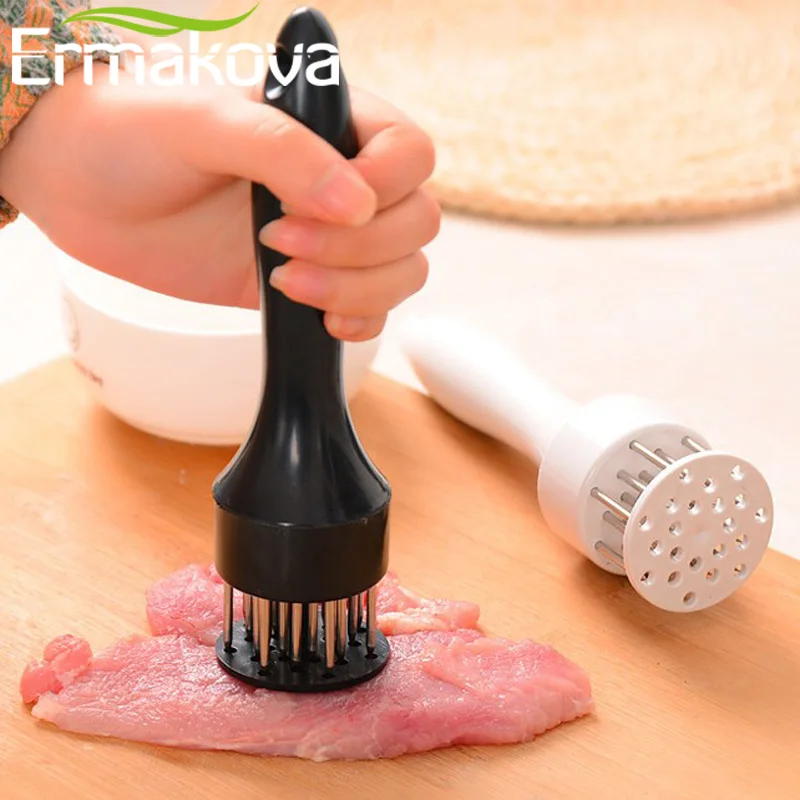 

ERMAKOVA Meat Tenderizer Needle Beef Steak Pork Row Meat Tenderizer 21-Needles with Comfort Grip Handle Kitchen Cook Tool