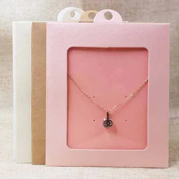 

10pcs various color jewelry package window hanger box candy display box necklace /earring packing box with clear pvc film