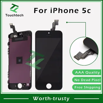 

50PCS/LOT Wholesale Display LCD Schermo For iPhone 5c LCD No Dust with Touch Screen Digitizer Black Color Free Shipping by DHL