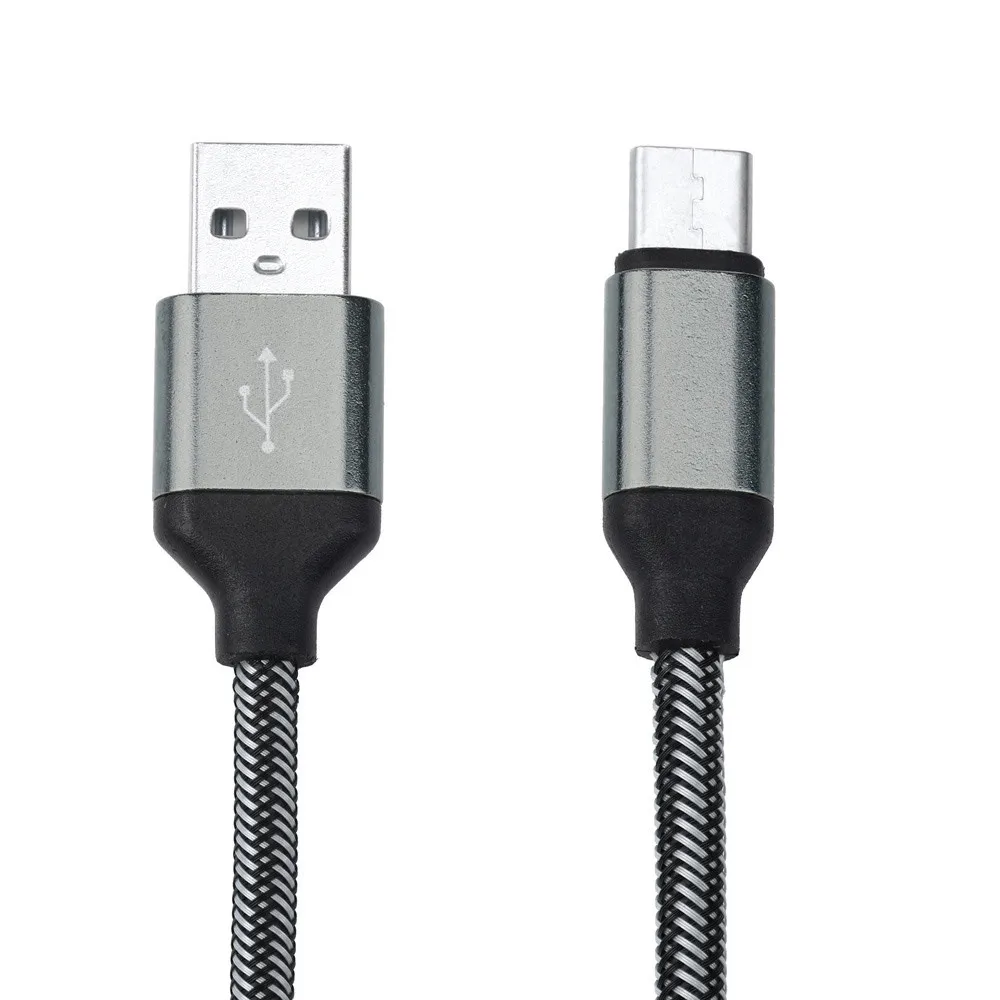 1 м оплетка USB Type C кабель для быстрой зарядки 2A 3 передачи данных зарядный Samsung S8