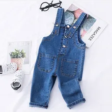 От 0 до 3 лет, новинка года, весенний джинсовый комбинезон для мальчиков и девочек, 1 шт., комбинезон для маленьких мальчиков, комбинезон для маленьких девочек, детские штаны