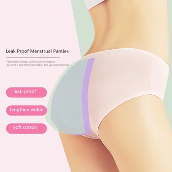 

3Pcs/lot Period Panties Women Physiological Briefs Leak Proof Menstrual Widen Underwear Low Waist Ladies Healthy Cotton Panties