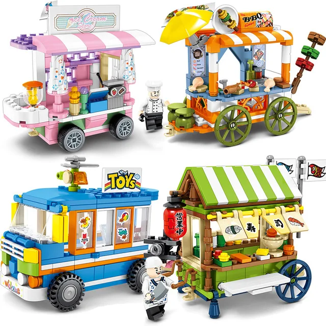 

Sembo Creator Series Mini Store DIY Street Shop Dining Car Building Blocks Bricks Model Brithdays Gift Educational Toy F Girl