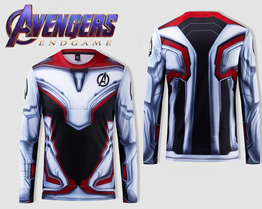 

2019 New Compression Shirt Avengers 4 Endgame Quantum War 3D Printed T shirts Men Fitness Shirt Iron man Cosplay Costume