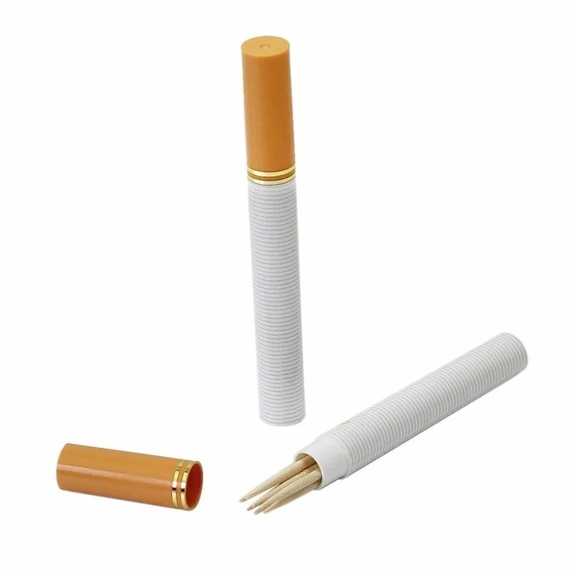 2 pcs Portable Toothpick Container Holder Storage Box Cigarette Shaped Secret Stash Diversion Box Toothpick Container Case  (3)