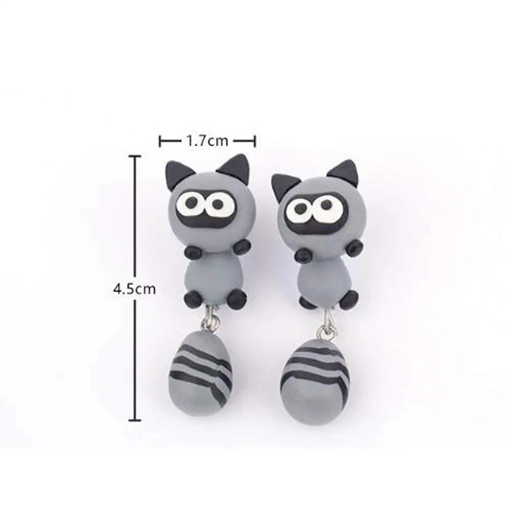BigNoseDeer S925 argento sterling Orecchini Carino Piccolo scava fuori Gatto e Pesce moda gioielli Orecchini asimmetrici per le donne ragazze Regalo15