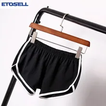 ETOSELL Women Cotton Blend Summer Shorts Pants 7 Colors Contrast Binding Side Split Elastic Waist Patchwork Casual Short Pant