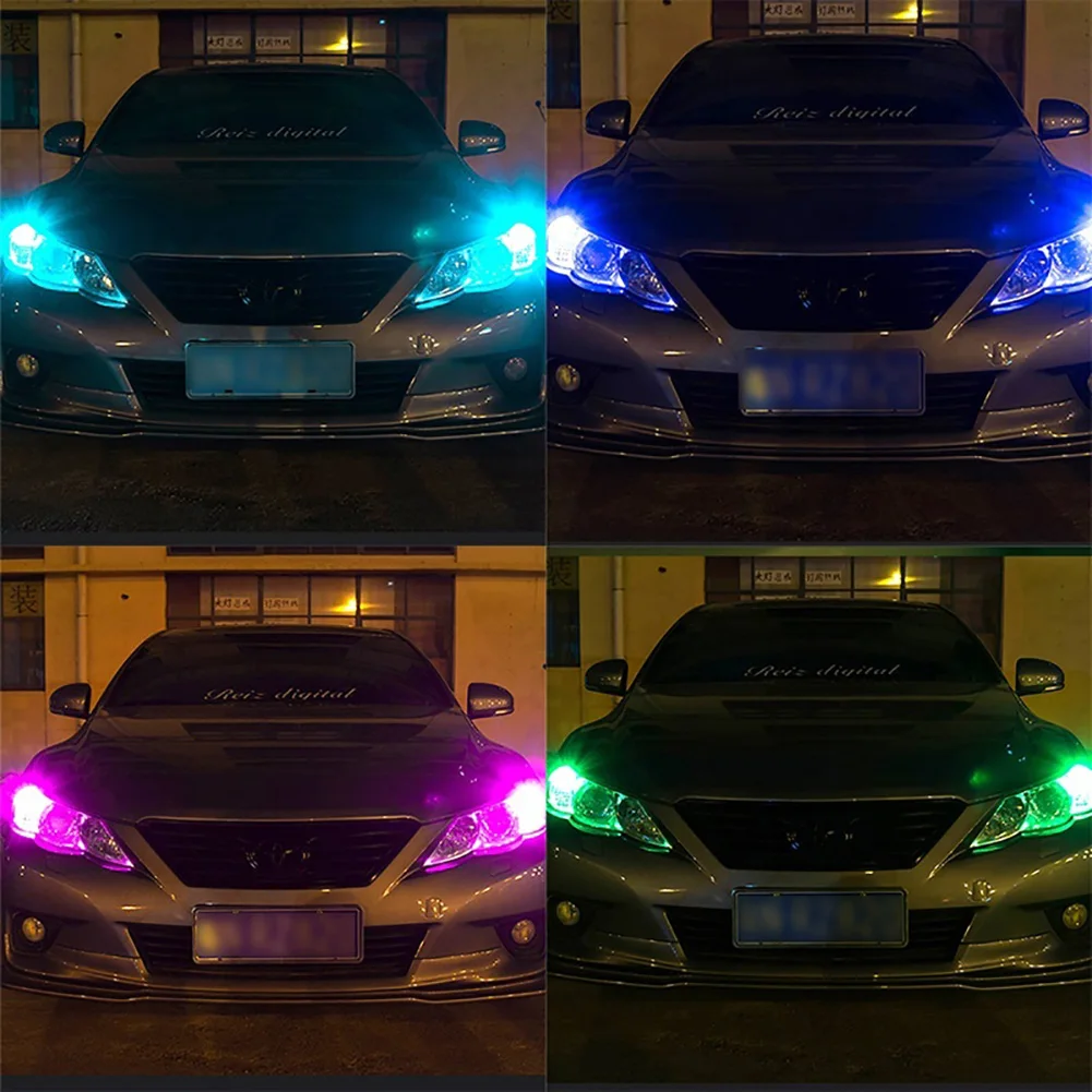 Светодиодный W5W T10 RGB габаритный фонарь Новый универсальный автомобильный COB 12SMDs