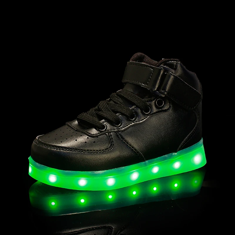 Детская обувь со светом мальчиков и девочек Повседневное Обувь со светодиодной подсветкой для детей зарядка через usb светодиодный свет 3 цвета крыло дети света обувь
